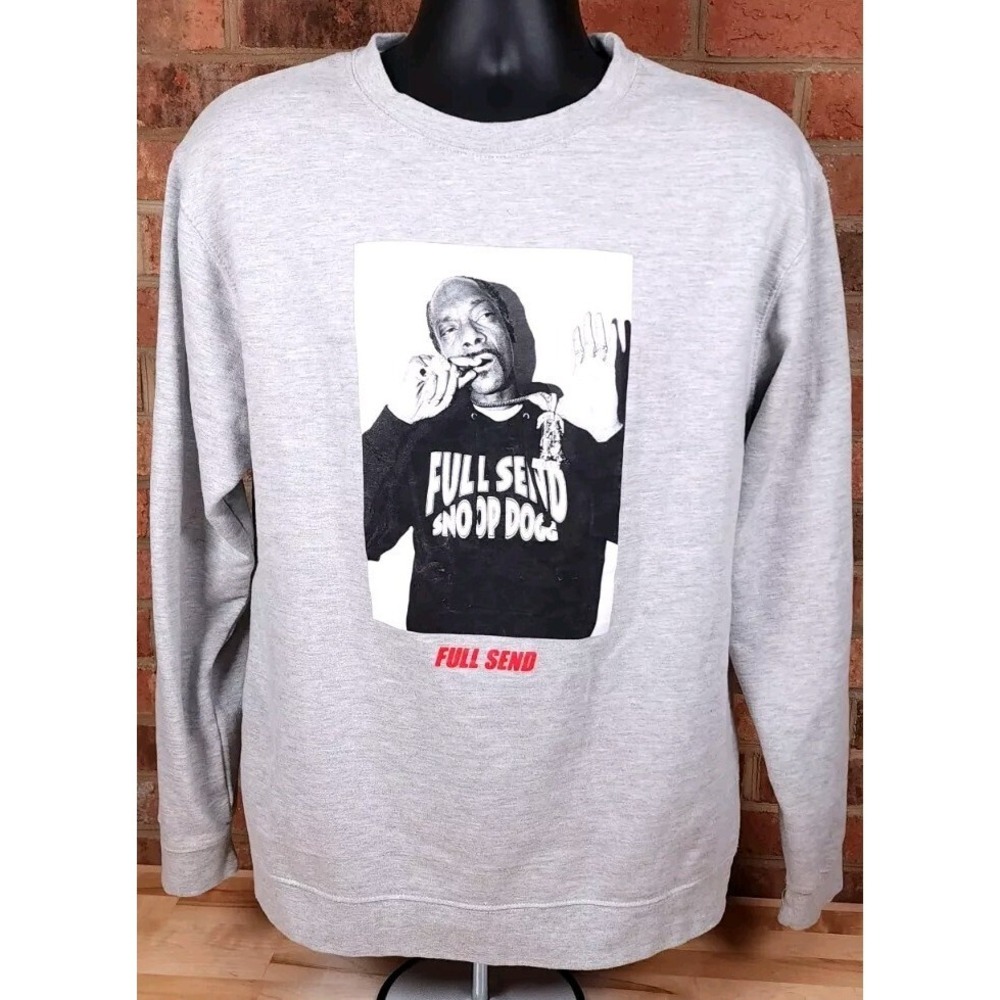 Full Send Snoop Dogg Gray Mens Large Crewneck‎ Sweatshirt
